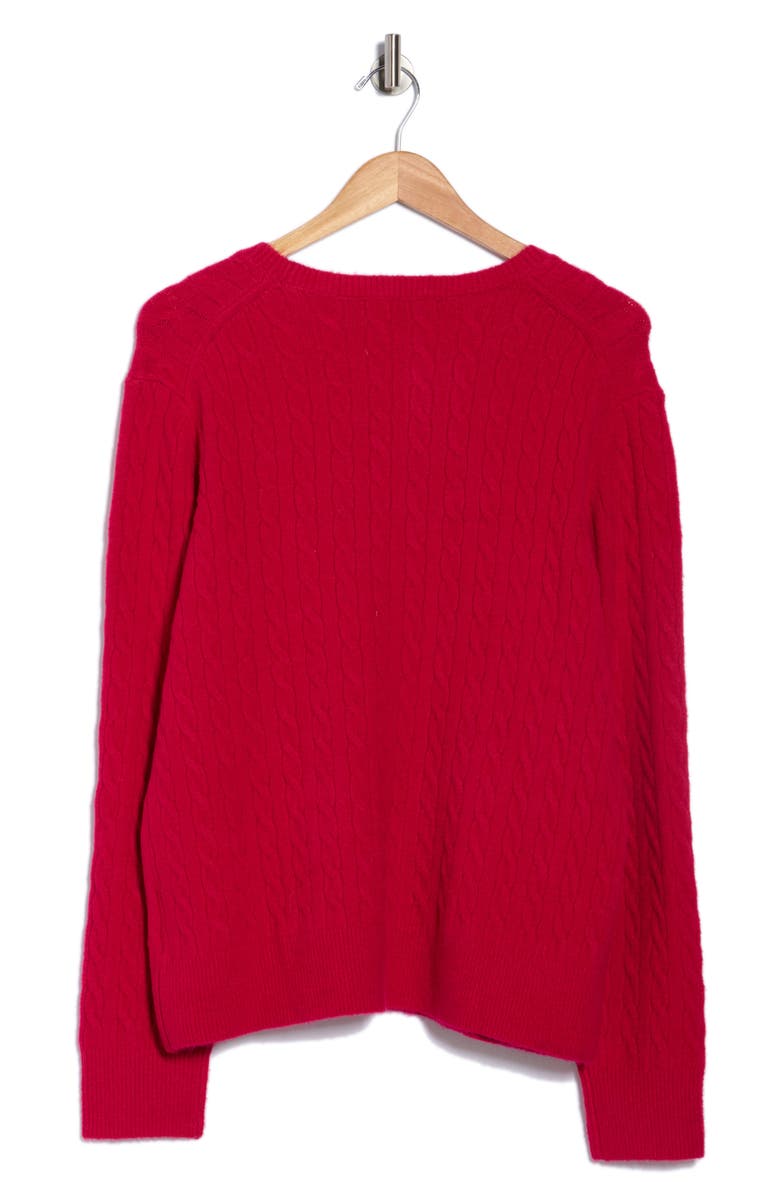 Brooks Brothers Cable Knit Pullover Sweater, Alternate, color, Fuschia