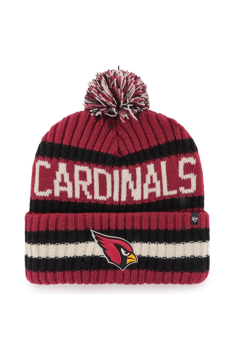 Men's '47  Cardinal Arizona Cardinals Bering Cuffed Knit Hat with Pom, Main, color, Cardinal