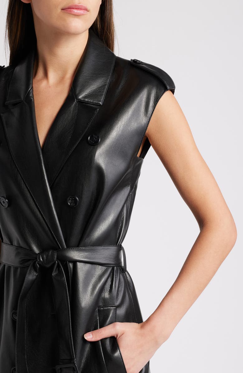 BOSS Dujeta Double Breasted Faux Leather Blazer Dress | Nordstromrack