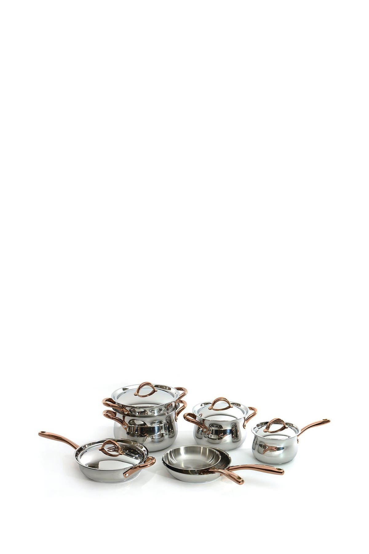 BergHOFF 11-Piece Cookware Set with Rose Gold Handles