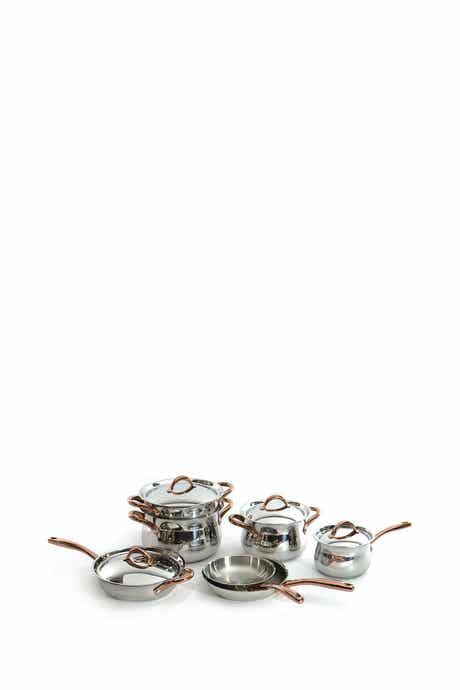 BergHOFF 11-Piece Cookware Set with Rose Gold Handles