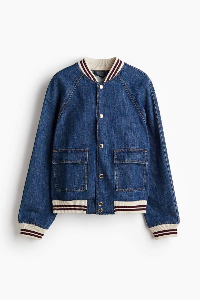 Denim Bomber Jacket, Alternate, color, Denim blue