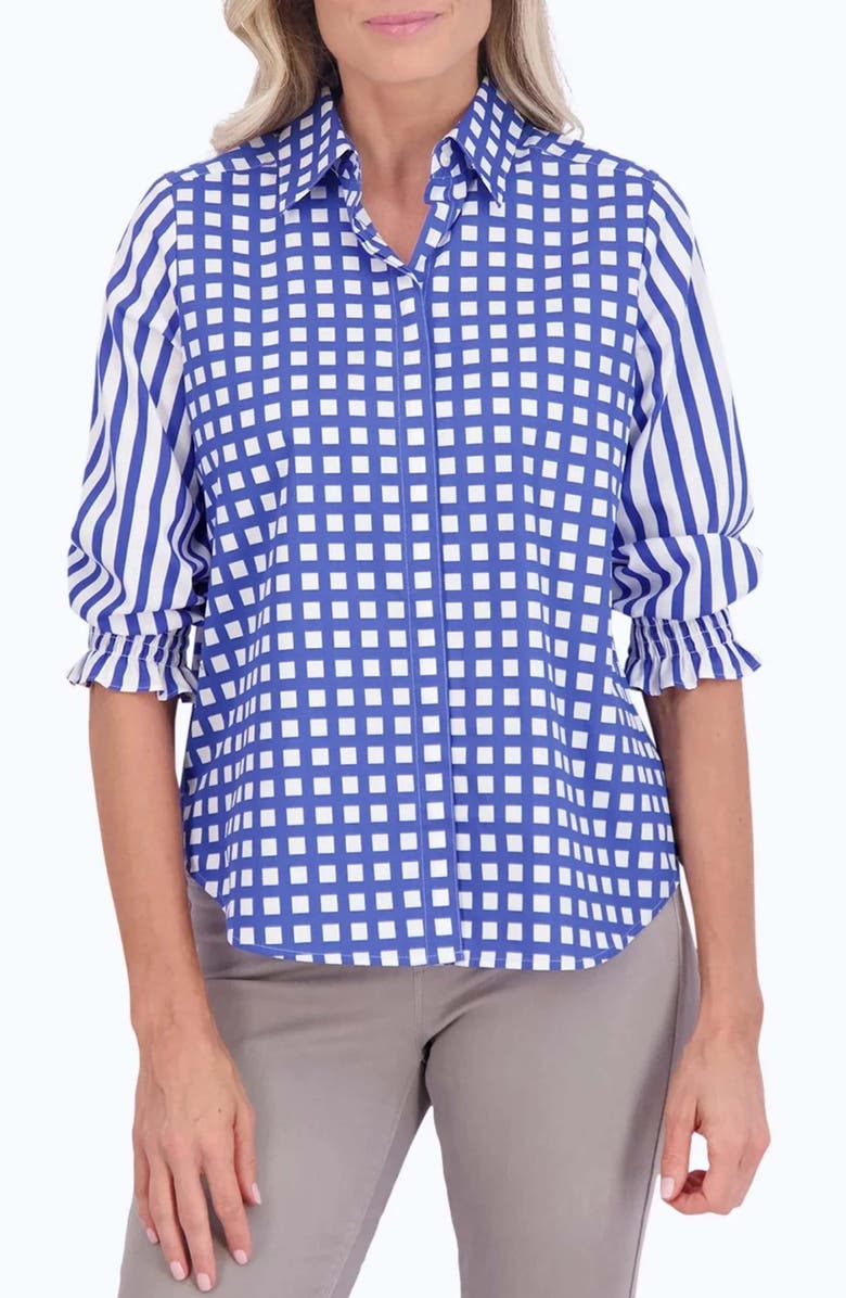 Foxcroft Olivia Gingham Shirt, Main, color,