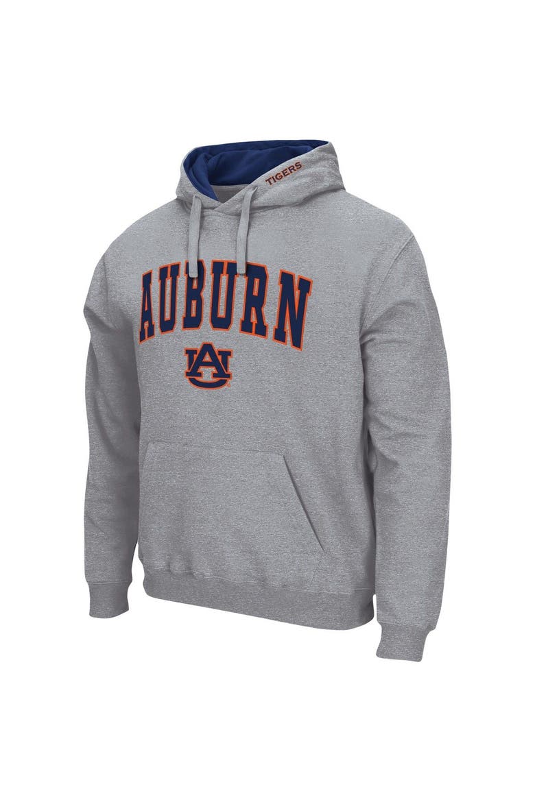 Men's Colosseum Heather Gray Auburn Tigers Arch & Logo 3.0 Pullover Hoodie, Alternate, color, Heather Gray