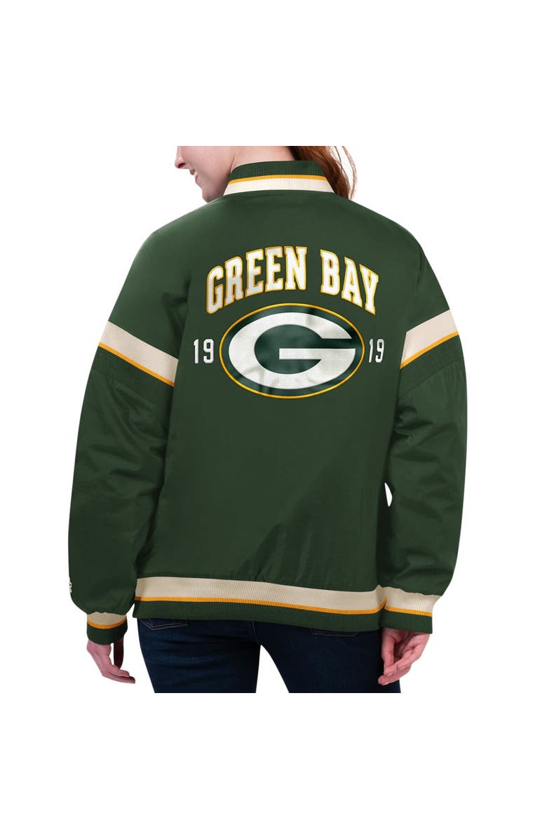 STARTER Women's Starter Green Green Bay Packers Tournament Full-Snap Varsity Jacket, Alternate, color, 