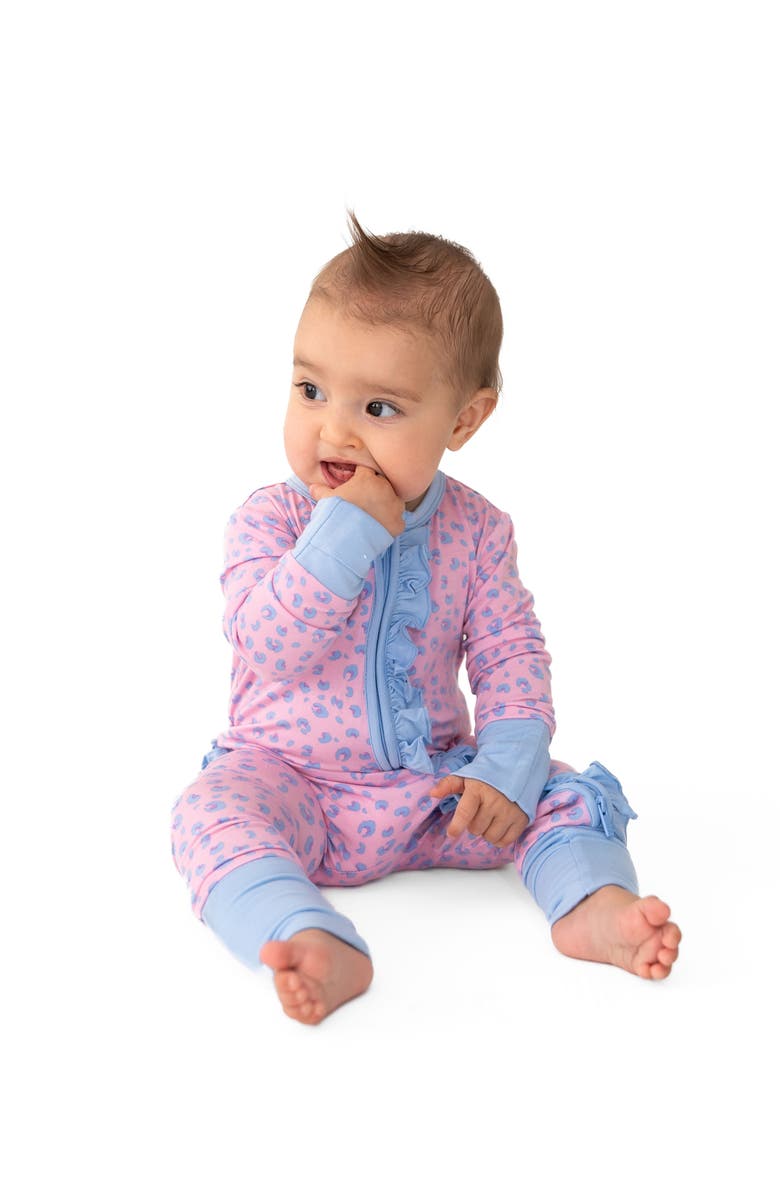 Laree + Co Lillian Leopard Ruffle Convertible Footie, Alternate, color, Leopard