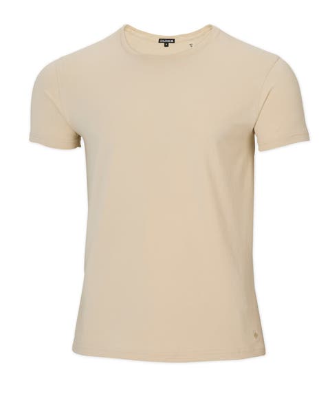【NILLRING】Unbalanced Short-sleeved T-shirt BEIGE ZCFZJW Mens Cotton T-Shirts Pure Color Summer Short Sleeve