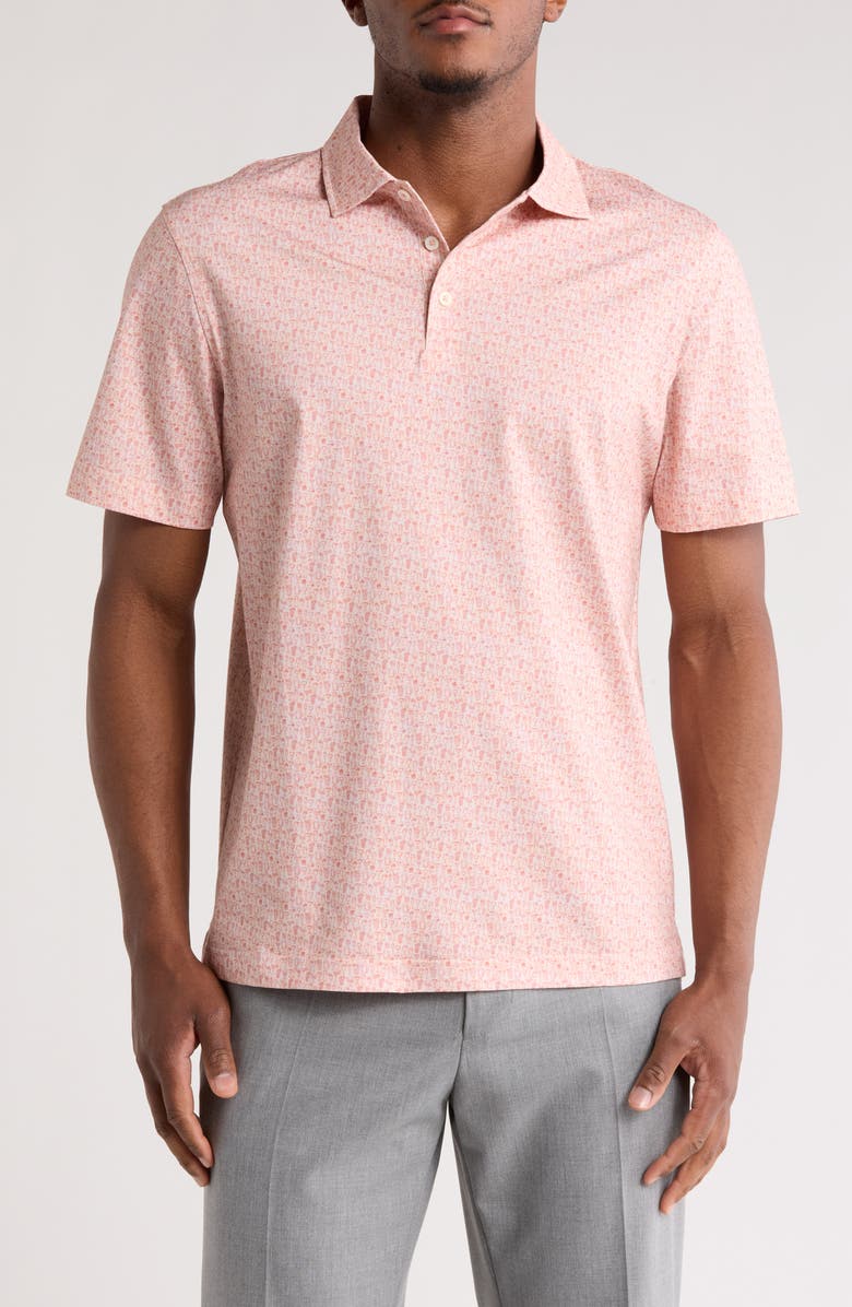 Bugatchi Victor OoohCotton<sup>®</sup> Cocktail Print Polo, Main, color, 
