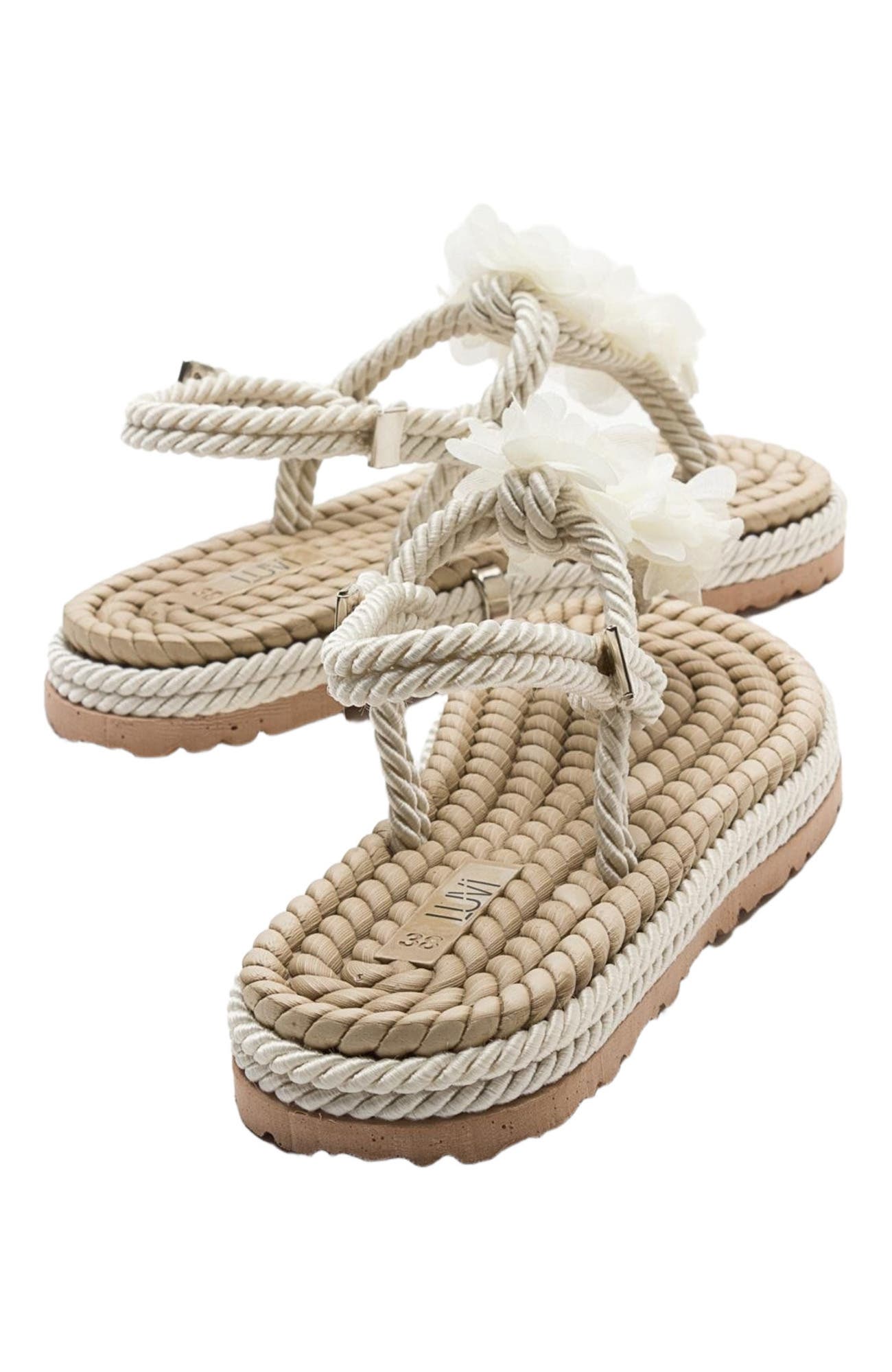 SANTRA Lace-Up Thong Sandals, Alternate, color, Beige Faux Leather