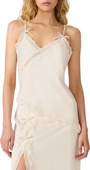 Steve Madden Lakely Lace Trim Satin Camisole