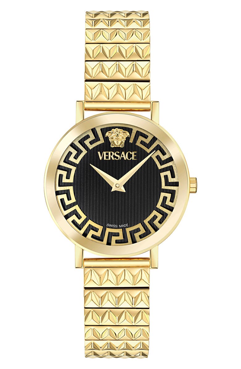 Versace Daedalus Bracelet Watch, 35mm, Main, color, Yellow Gold