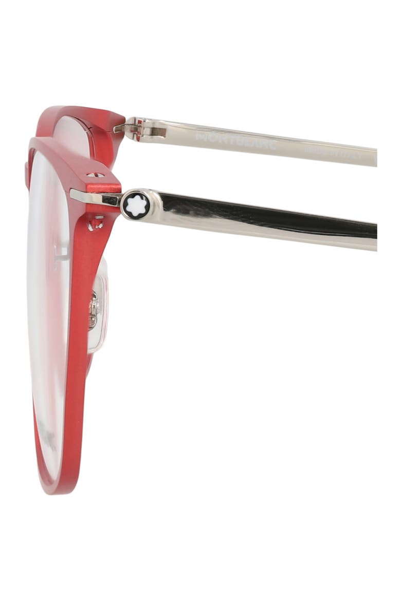 53mm Square Optical Glasses, Alternate, color, RED SILVER TRANSPARENT