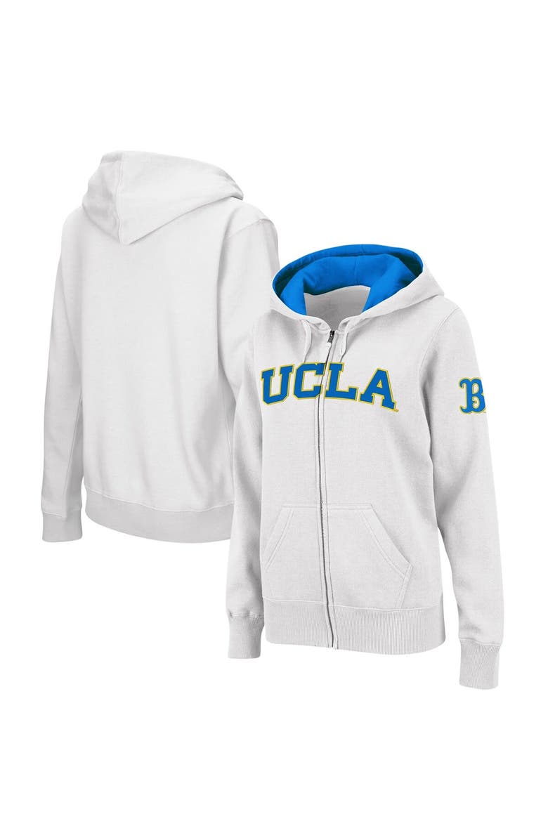 COLOSSEUM Women's Colosseum  White UCLA Bruins Arched Name Full-Zip Hoodie, Main, color, 