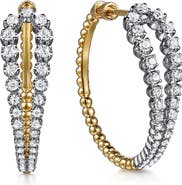 Gabriel & Co. Bujuka 14k Gold Diamond Hoop Earrings