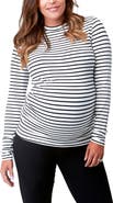 Nom Maternity Liv Long Sleeve Sculpting Maternity Crew Neck Tee