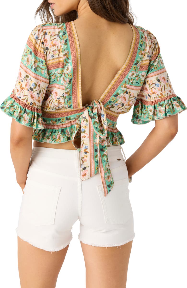 O'Neill Harlow Tie Front Crop Top, Alternate, color, Tapioca