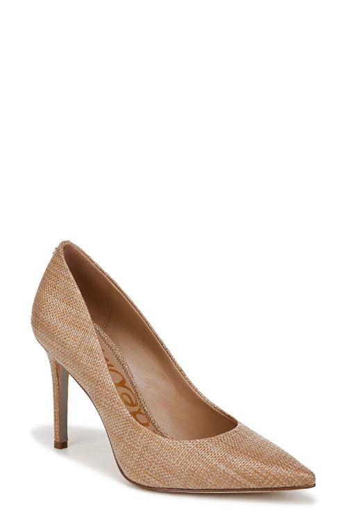 Sam Edelman Hazel Pointed Toe Pump Buff Tan Raffia In Buff Tan