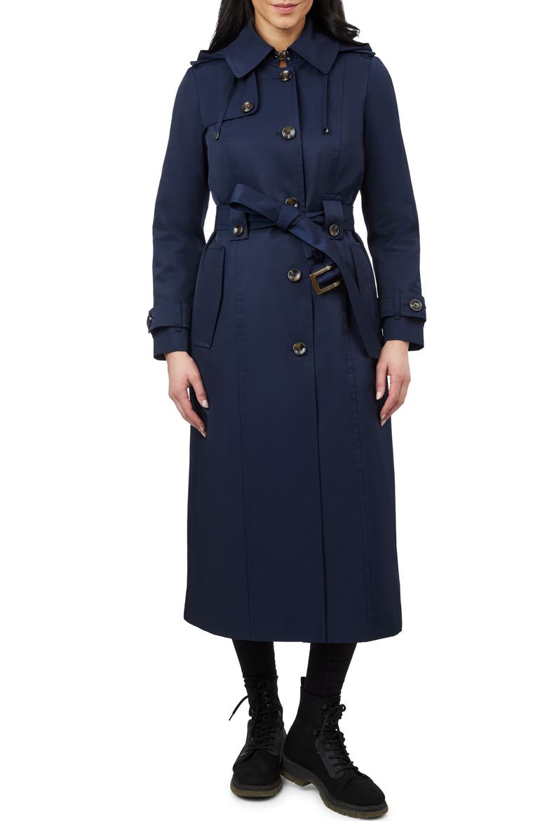 Water Resistant Belted Trench Coat, Main, color, MIDNIGHT NAVY
