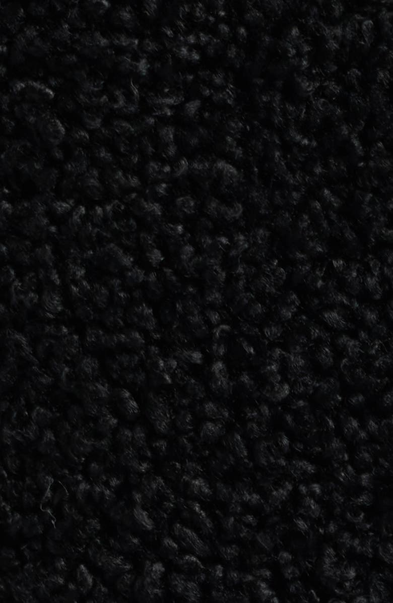 BCBGMAXAZRIA Notch Collar Faux Shearling Long Coat, Alternate, color, Black