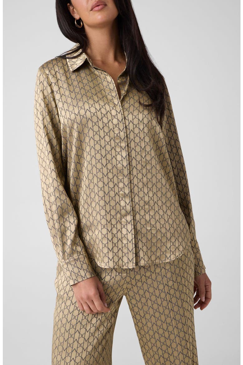 Melissa Monogram Jacquard Shirt, Main, color, GOLD/ BLACK