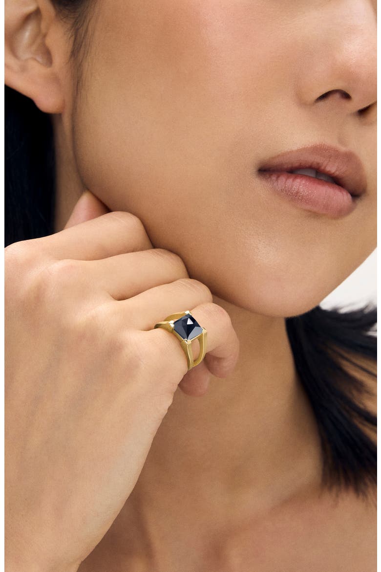 Petite Plaza Ring, Alternate, color, BLACK ONYX/ GOLD