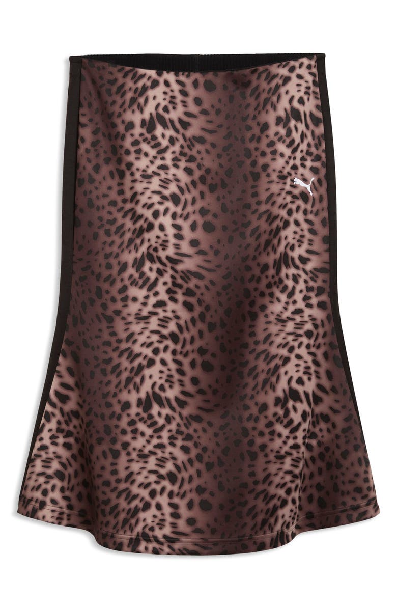 PUMA Leopard Print Bias Cut Skirt, Main, color,