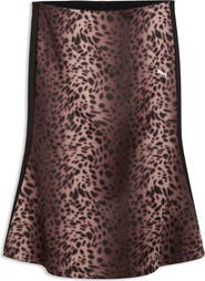 PUMA Leopard Print Bias Cut Skirt