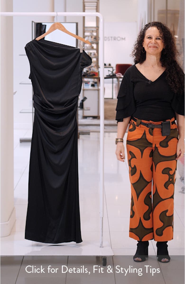 Phare Stretch Silk One-Shoulder Dress, sales video thumbnail