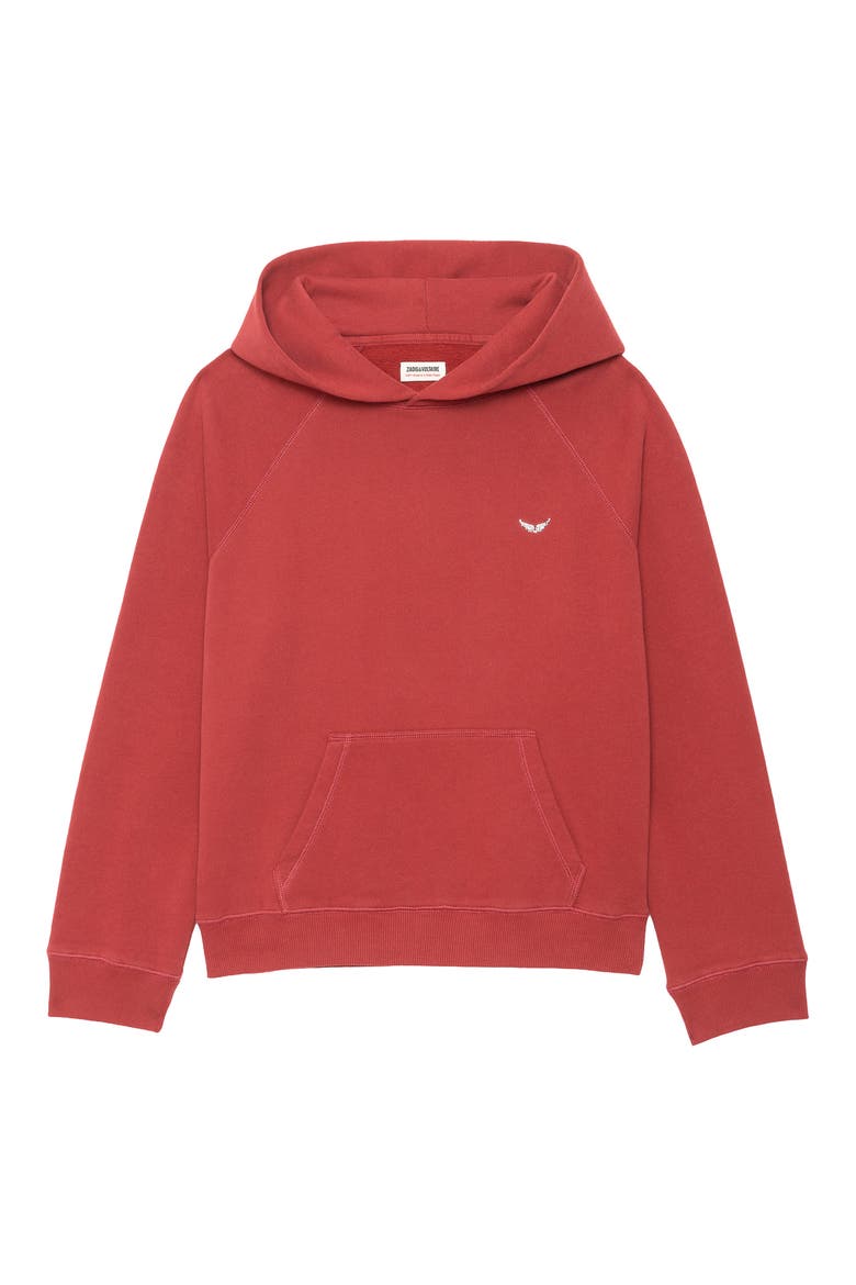 Georgy Mo Tour Lips Strass Hoodie, Alternate, color, CHERRY