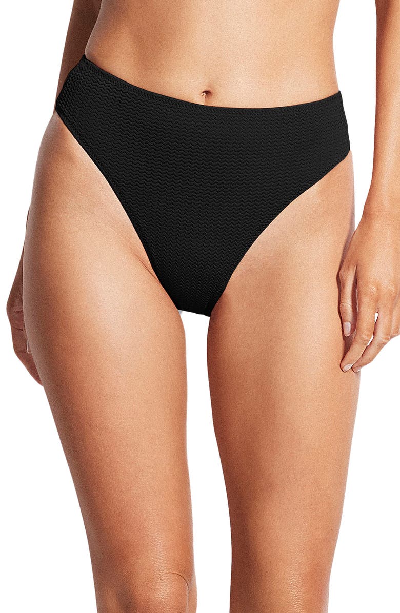 Seafolly Sea Dive High Waist Bikini Bottoms, Main, color, 