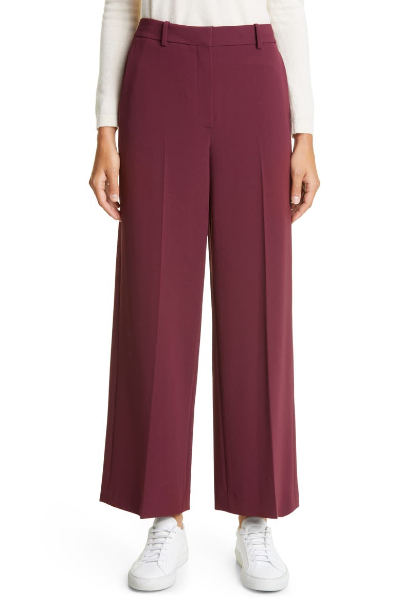 Women's Relax Straight Leg Trousers, Main, color, BURGUNDY