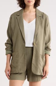 matty m. Bronson Linen Blend Blazer