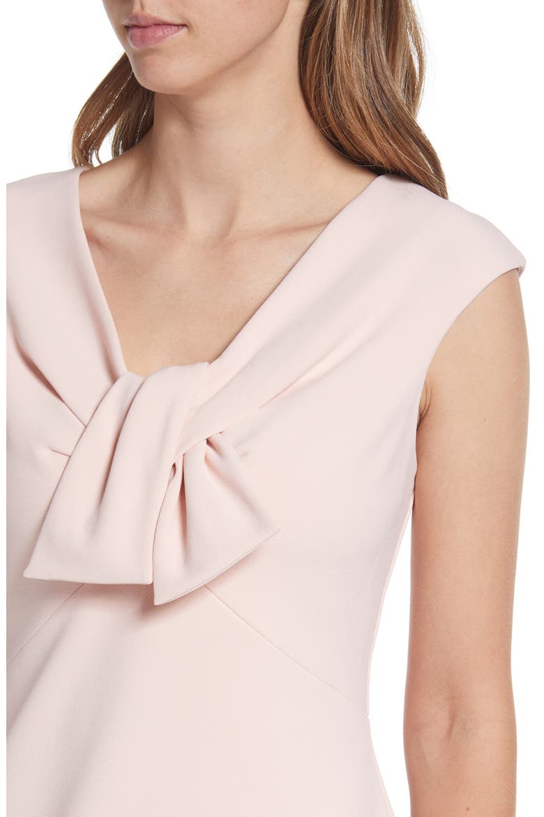 Tie Front Cap Sleeve Sheath Dress, Alternate, color, BLUSH