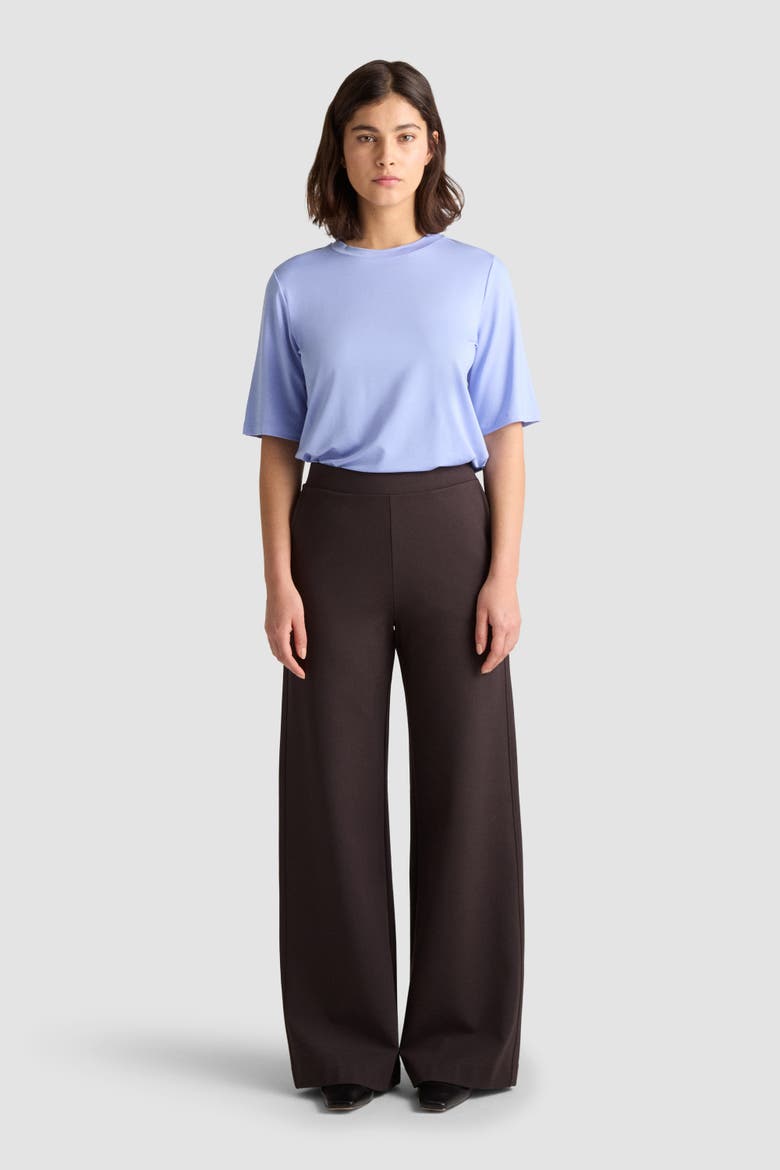 Leia High Waist Wide Leg Trousers, Alternate, color, Ganache