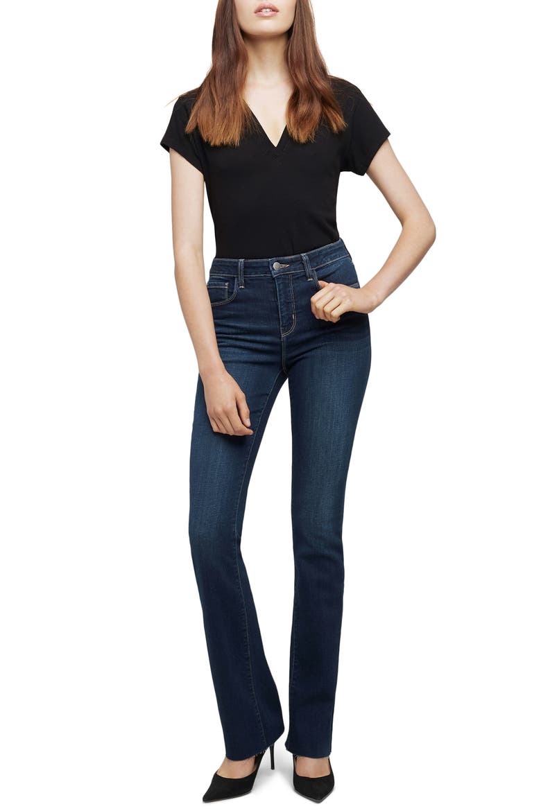 Ruth High Waist Raw Hem Straight Leg Jeans, Main, color, VENUS