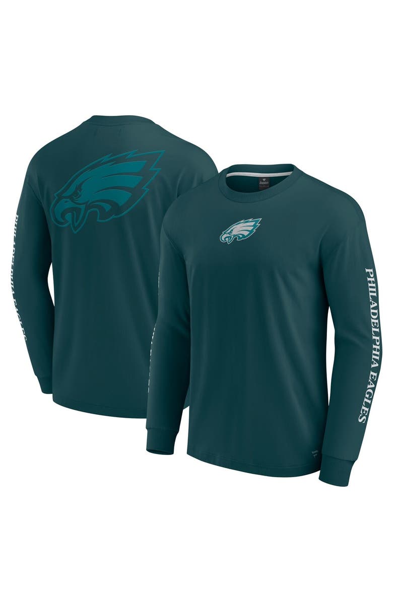 FANATICS Unisex Fanatics  Midnight Green Philadelphia Eagles Elements Strive Long Sleeve T-Shirt, Main, color, Green