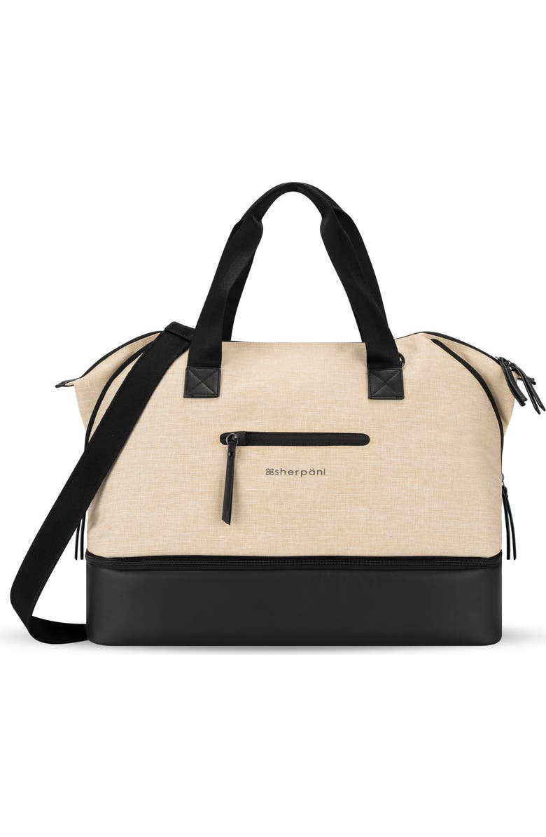 Sherpani Boston Anti Theft Travel Tote Bag with Removable Shoe Compartment, Main, color, Straw - Pro