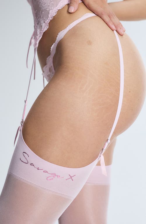 Savage X Fenty Savage X Back Seam Stockings In Velour Pink