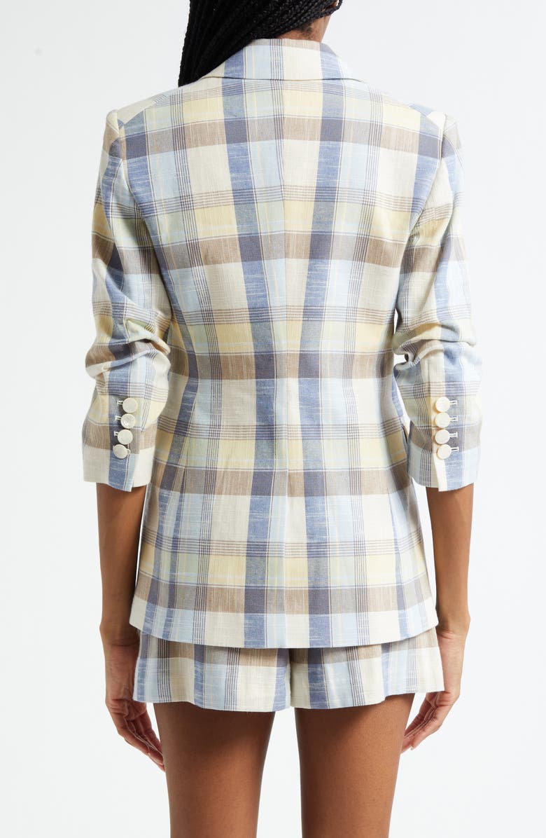Veronica Beard Clayton Plaid Cotton Blend Dickey Jacket, Alternate, color, Powder Blue Multi