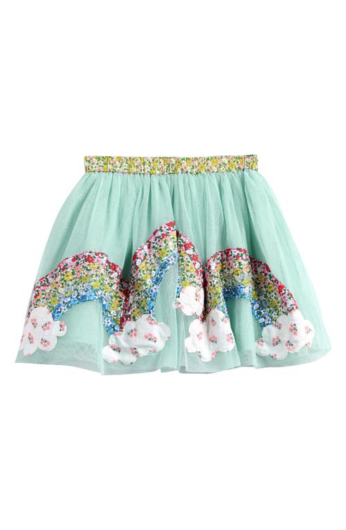 Mini Boden Kids' Fun Tulle Skirt in Blue Frost Rainbows 