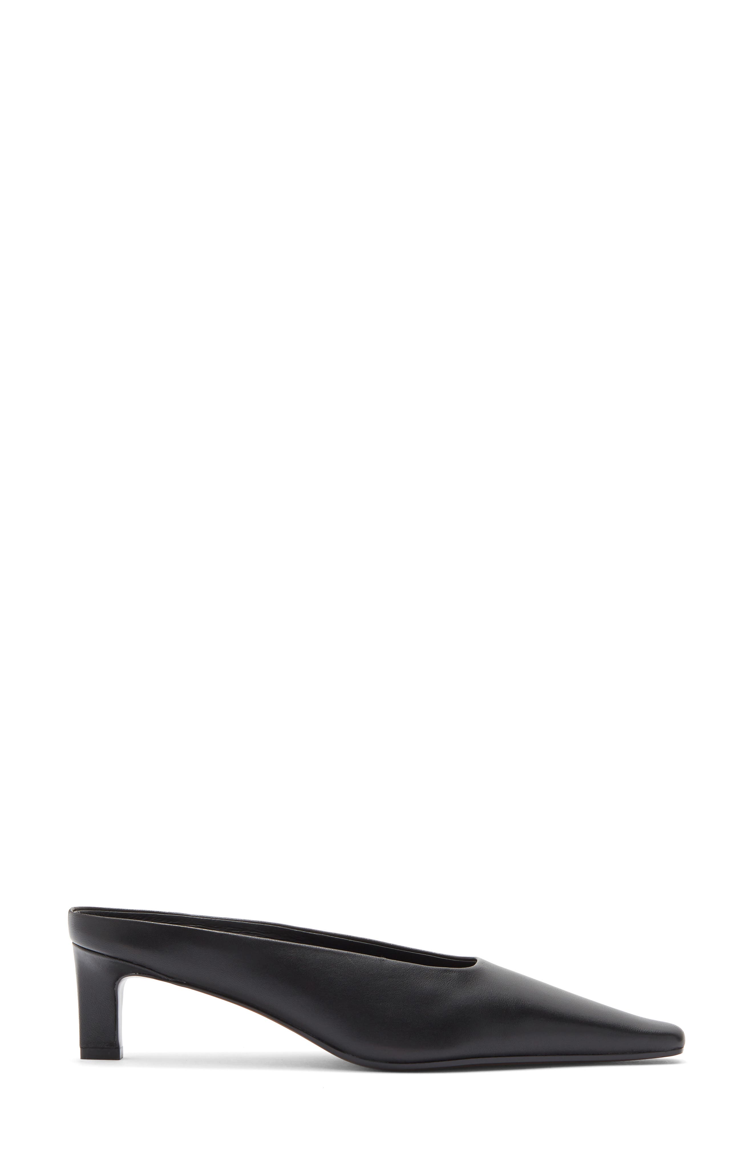 Murmur Leather Pointed Toe Mule, Alternate, color, BLACK