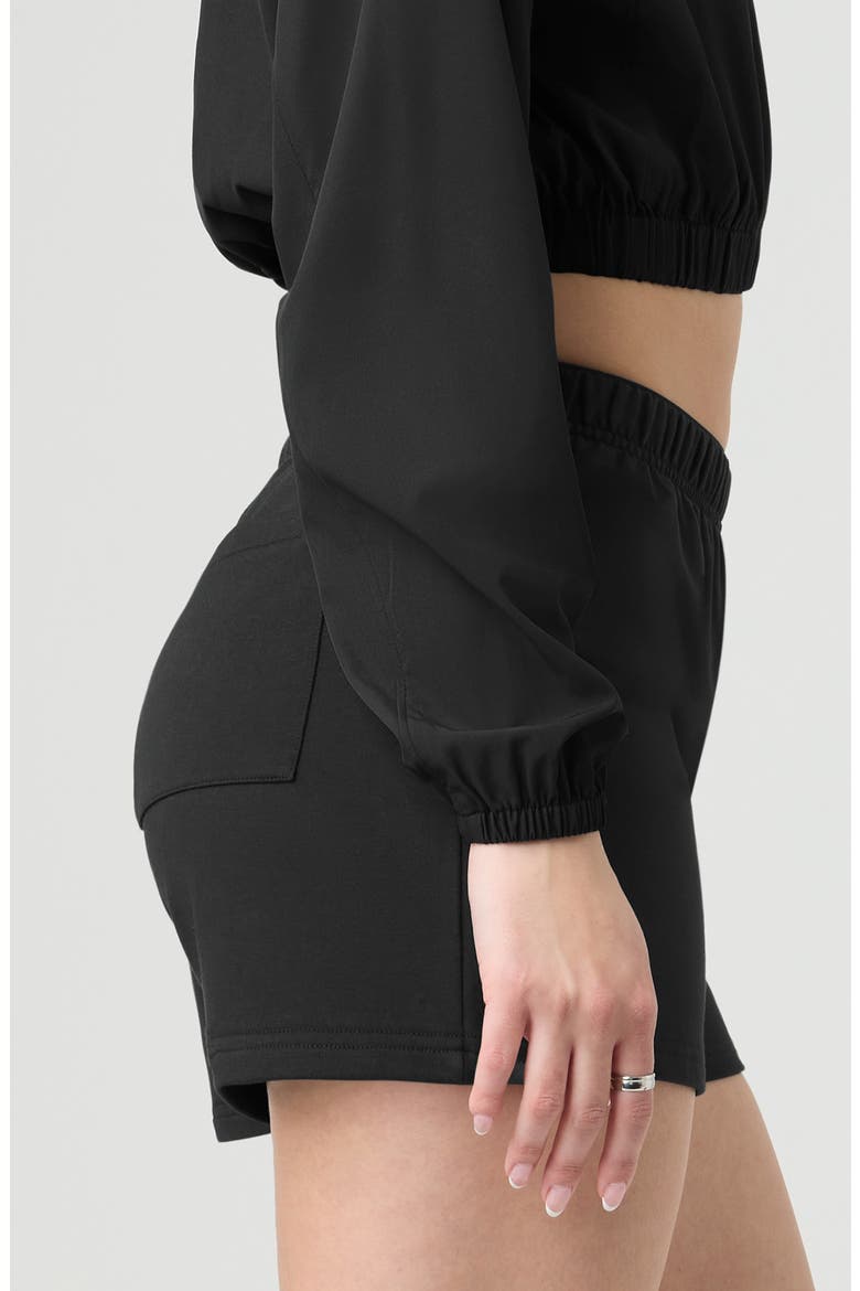 Relaxed French Terry Shorts, Alternate, color, BLACK