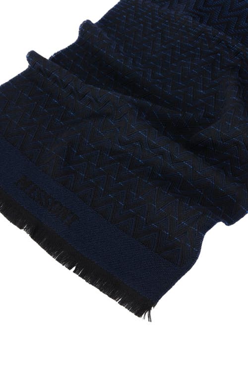 Missoni Double-sided Zigzag Wool Scarf In Black