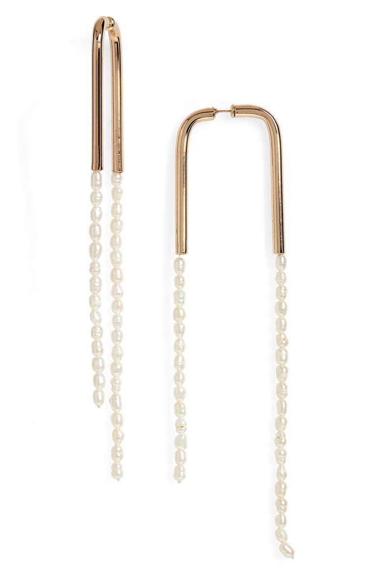 Freshwater Pearl Dangle Earrings, Main, color, PEARL