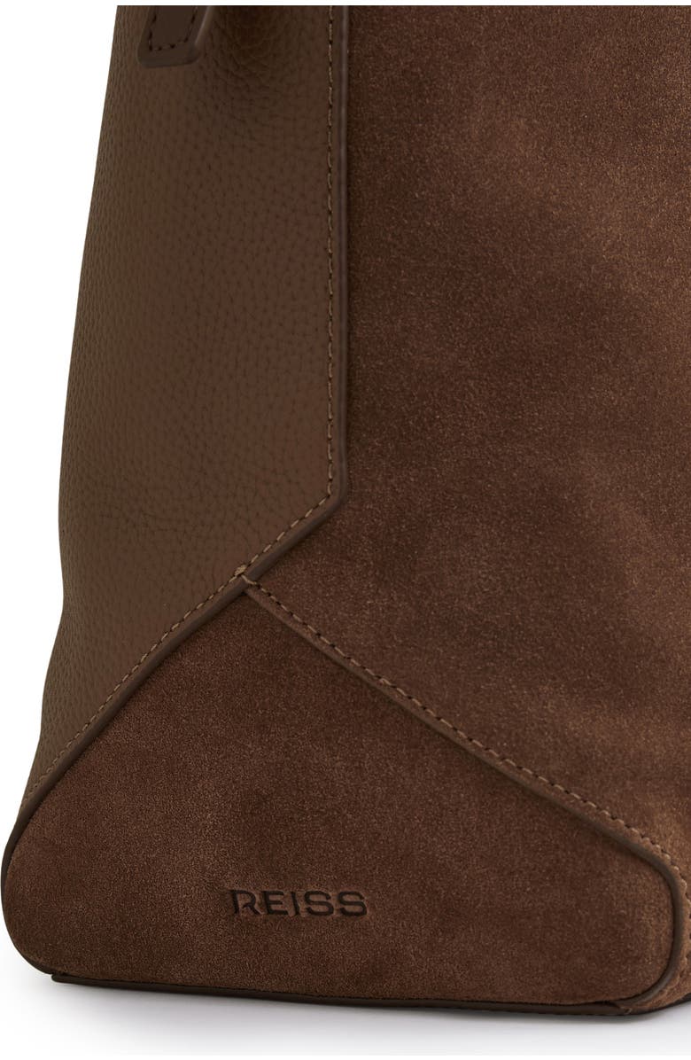 Reiss Shiba Suede Hobo Bag, Alternate, color, Rust