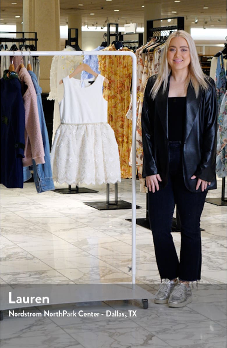 Kids' Metallic Floral Embroidered Party Dress, sales video thumbnail