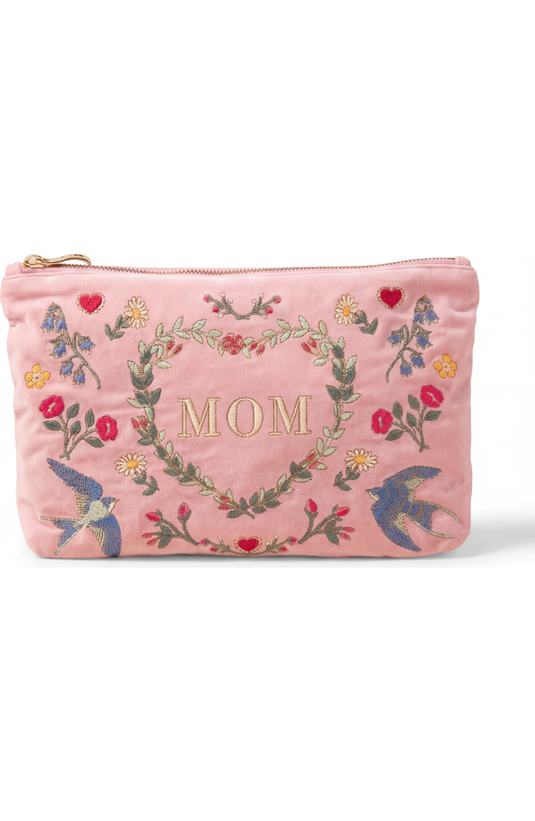 Elizabeth Scarlett Earth Goddess Mom Velvet Everday Pouch, Main, color, Rose