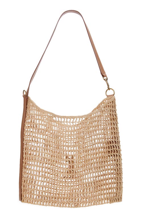 Saint Laurent Oxalis Raffia Macramé Shoulder Bag