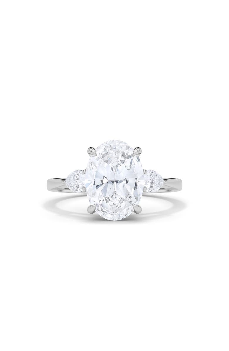 HauteCarat Oval & Pear Cut Lab Grown Diamond Ring, Alternate, color, 2.00 Ctw 18K White Gold