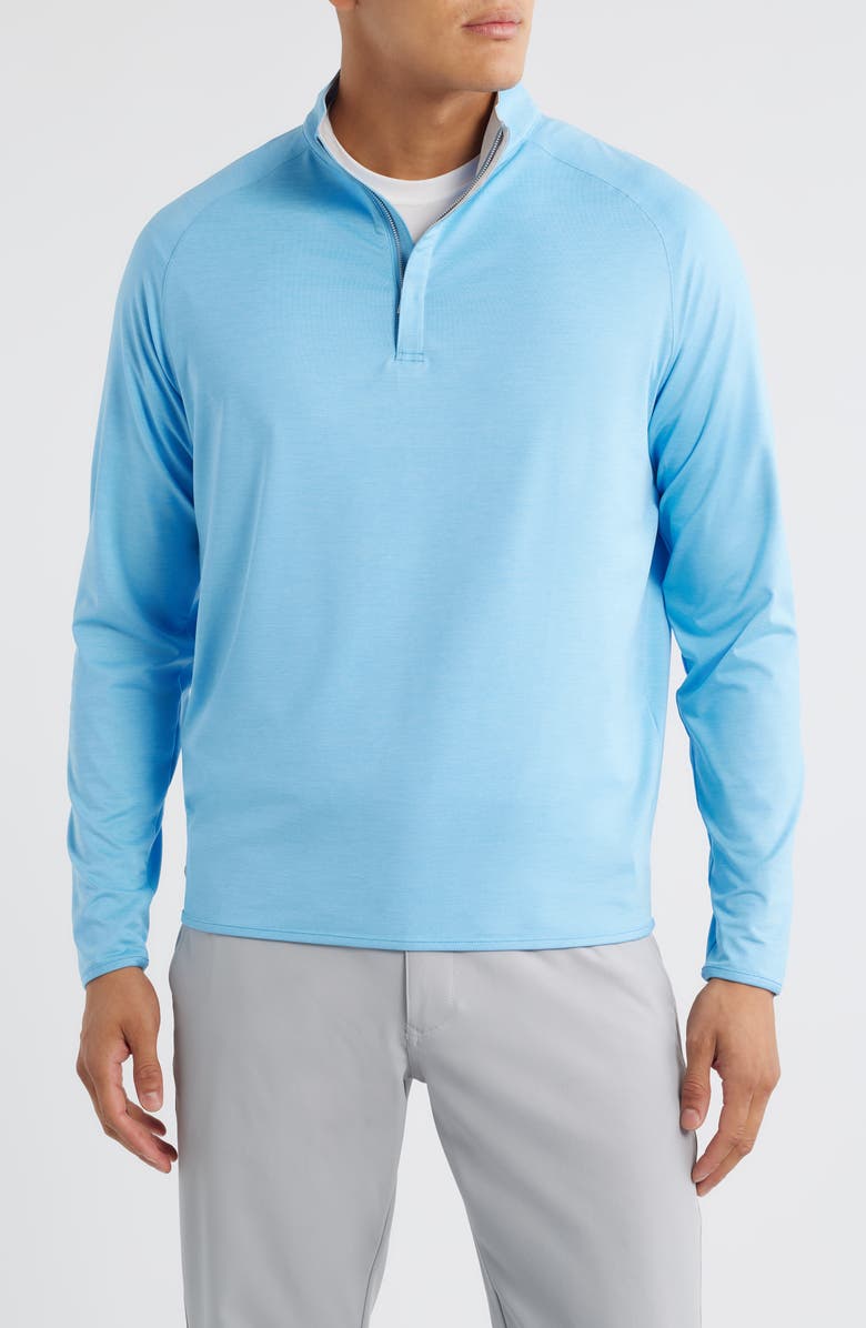 Peter Millar Crown Crafted Stealth Performance Quarter Zip Pullover, Main, color, Blue Topaz